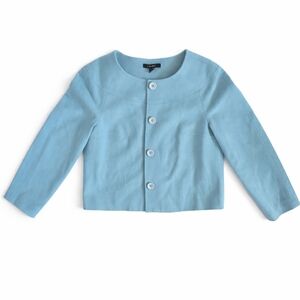 Louben Wool Cashmere Jacket Blazer light blue made in Canada sz 12